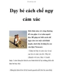 Dạy bé cách chế ngự cảm xúc