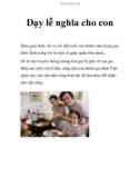 Dạy lễ nghĩa cho con