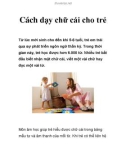 Cách dạy chữ cái cho trẻ