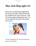 Học cách lắng nghe trẻ