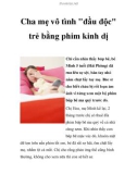 Cha mẹ vô tình đầu độc trẻ bằng phim kinh dị