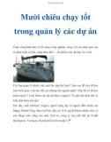 Mười chiêu chạy tốt trong quản lý các dự án