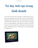 Tư duy tích cực trong kinh doanh