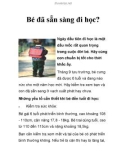 Bé đã sẵn sàng đi học?