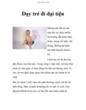 Dạy trẻ đi đại tiện