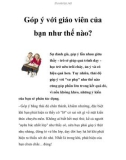 Góp ý với giáo viên của bạn như thế nào?