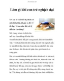 Làm gì khi con trẻ nghịch dại