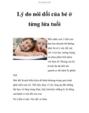 Lý do nói dối của bé ở từng lứa tuổi