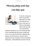 Phương pháp nuôi dạy con hiệu quả