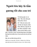 Người lớn hãy là tấm gương tốt cho con trẻ