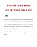 Nắm bắt tâm lý thành viên khi tranh luận nhóm