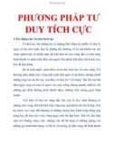 PHƯƠNG PHÁP TƯ DUY TÍCH CỰC