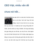 CEO Việt, nhiều vấn đề chưa nói hết…