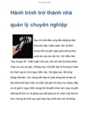 Hành trình để trở thành nhà quản lý chuyên nghiệp