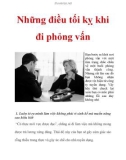 Những điều tối kỵ khi đi phỏng vấn