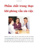 Phẩm chất trung thực khi phỏng vấn xin việc