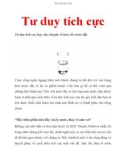 Tìm hiểu Tư duy tích cực