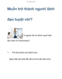 Muốn trở thành người lãnh đạo tuyệt vời?