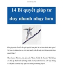 14 Bí quyết giúp tư duy nhanh nhạy hơn