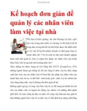 Kế hoạch đơn giản để quản lý các nhân viên làm việc tại nhà