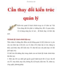 Cần thay đổi kiến trúc quản lý