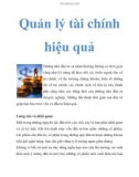 Quản lý tài chính hiệu quả