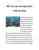 Để con em của bạn lướt web an toàn