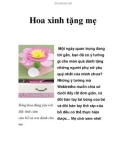 Hoa xinh tặng mẹ