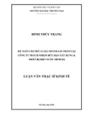 Luận văn Thạc sĩ Kinh tế: Kế toán chi phí và giá thành sản phẩm tại Công ty Trách nhiệm hữu hạn Xây dựng & Thiết bị điện nước Minh Hà