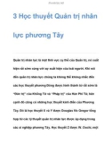 3 Học thuyết về Quản trị nhân lực phương Tây