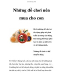 Những đồ chơi nên mua cho con