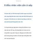 8 điều nhân viên cần ở sếp