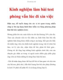 Kinh nghiệm làm bài test phỏng vấn lúc đi xin việc