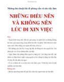 Những thủ thuật khi đi phỏng vấn và xin việc làm