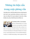 Những tín hiệu xấu trong cuộc phỏng vấn