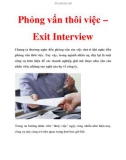 Phỏng vấn thôi việc – Exit Interview