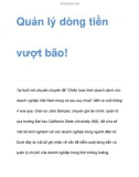 Quản lý dòng tiền vượt bão!