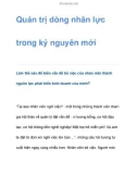 Quản trị dòng nhân lực trong kỷ nguyên mới