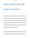 Quản trị Nhóm nhân viên đa văn hoá (Phần 1)