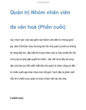 Quản trị Nhóm nhân viên đa văn hoá (Phần cuối)