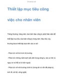 Thiết lập mục tiêu công việc cho các nhân viên