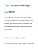 Tiêu chí nào giúp đánh giá một CEO?