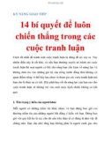 14 bí quyết giúp bạn luôn chiến thắng trong các cuộc tranh luận