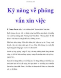 Kỹ năng về phỏng vấn xin việc