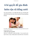 6 bí quyết để gia đình luôn rộn rã tiếng cười