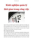 Kinh nghiệm quản lý thời gian trong công việc