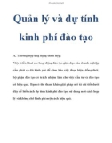 Quản lý và dự tính kinh phí đào tạo