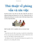 Thủ thuật về phỏng vấn và xin việc