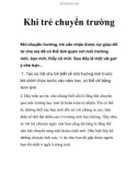 Khi trẻ chuyển trường