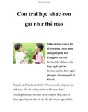 Con trai học khác con gái như thế nào